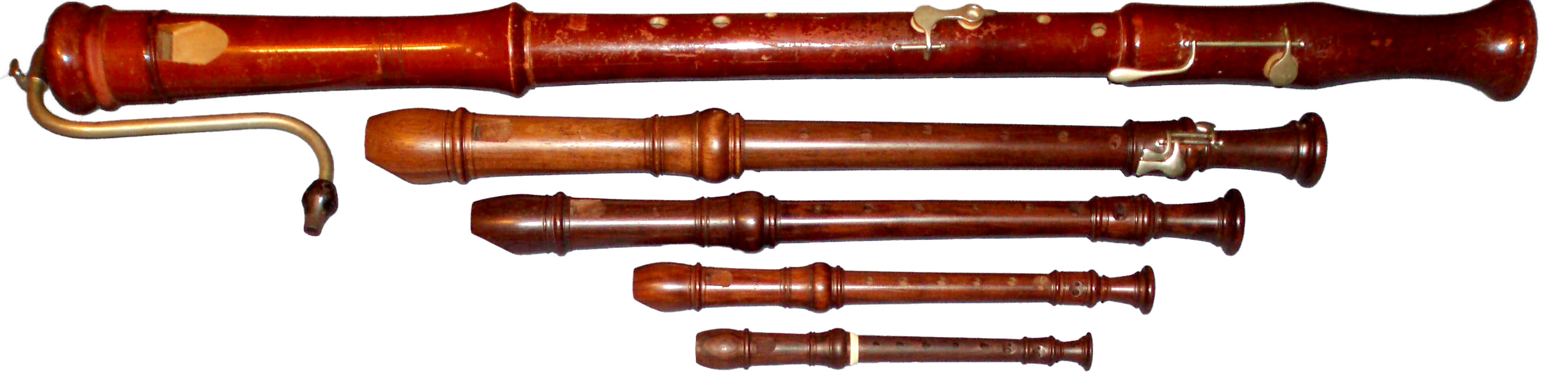 different sizes of recorders